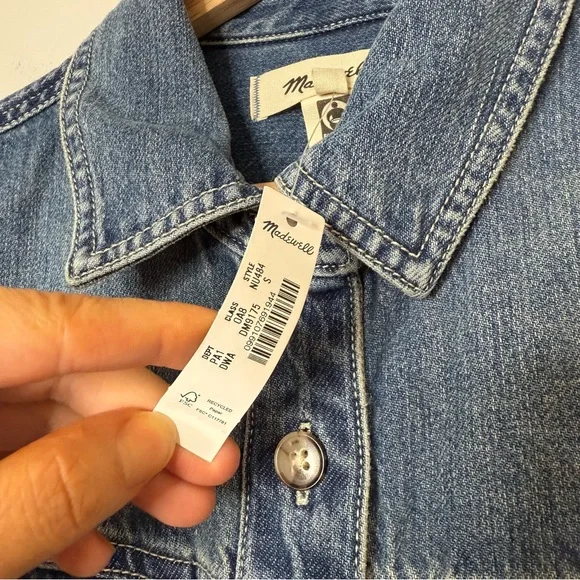 Madewell Denim Boxy Shirtdress in Demarco Wash size small - Picture 10 of 12